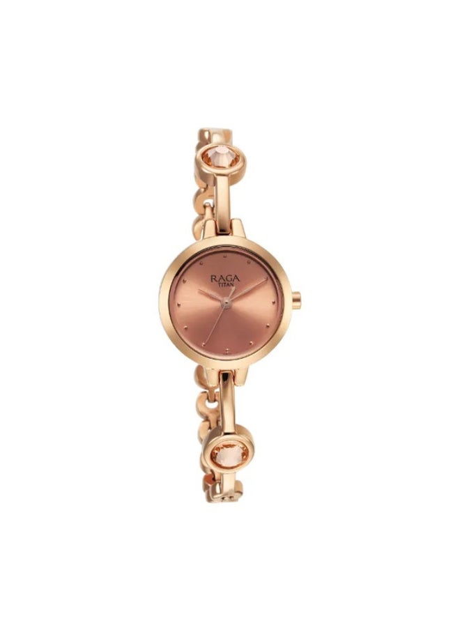 Titan Raga Viva Quartz Analog Rose Gold Dial Rose Gold Metal Strap Watch for Women