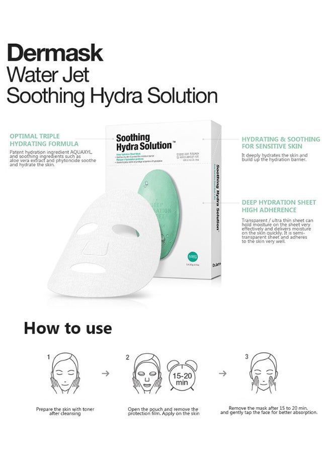 Dermask Water Jet Soothing Hydra Solution Face Mask 5pcs x 25g