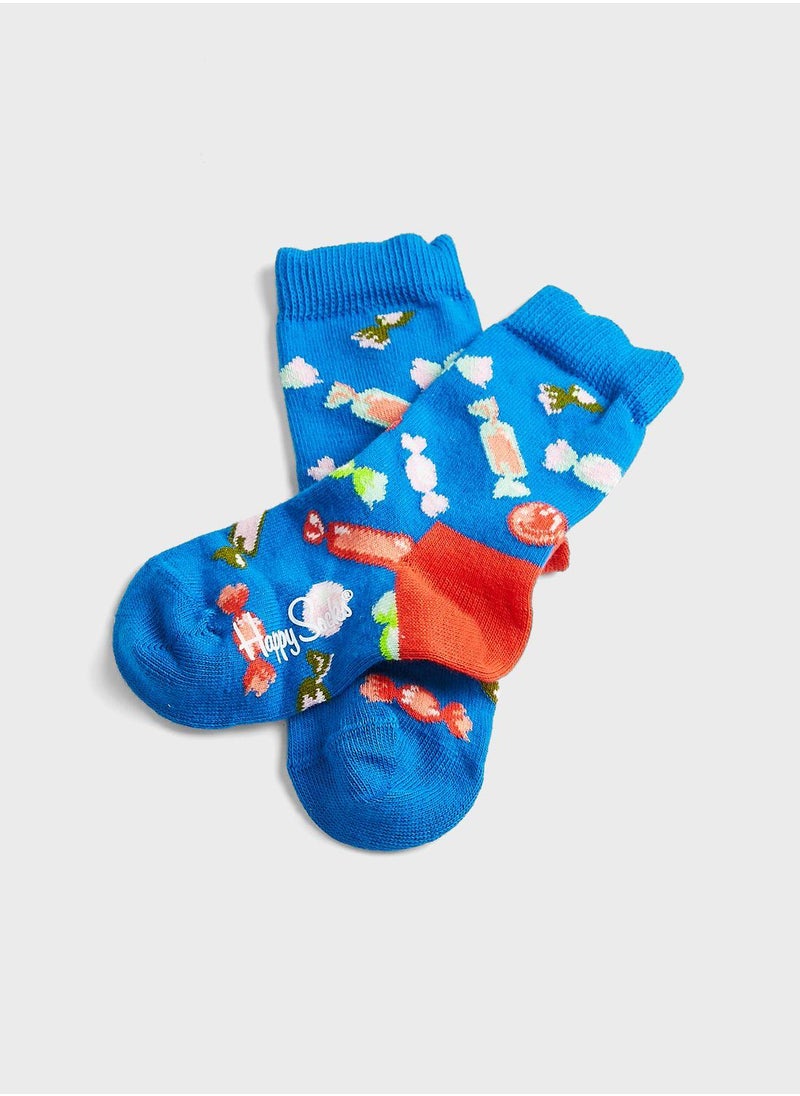 Kids 2 Pack Candy And Balloons Socks Gift Box