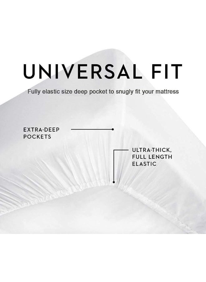 Dormica Soft&Rich Luxurious 1000 Thread Count Italian Finish 100% Egyptian Cotton 4-Piece Bed Sheet Set, Fits Mattress Up to 19 inches Deep Pocket, Solid Pattern King Off-white