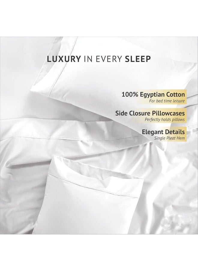 Dormica Soft&Rich Luxurious 1000 Thread Count Italian Finish 100% Egyptian Cotton 4-Piece Bed Sheet Set, Fits Mattress Up to 19 inches Deep Pocket, Solid Pattern King Off-white