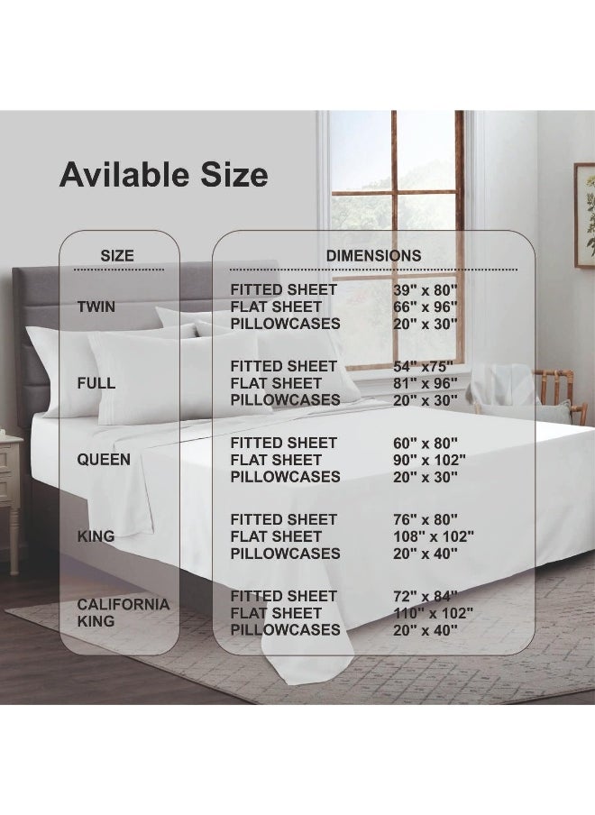 Dormica Soft&Rich Luxurious 1000 Thread Count Italian Finish 100% Egyptian Cotton 4-Piece Bed Sheet Set, Fits Mattress Up to 19 inches Deep Pocket, Solid Pattern King Off-white