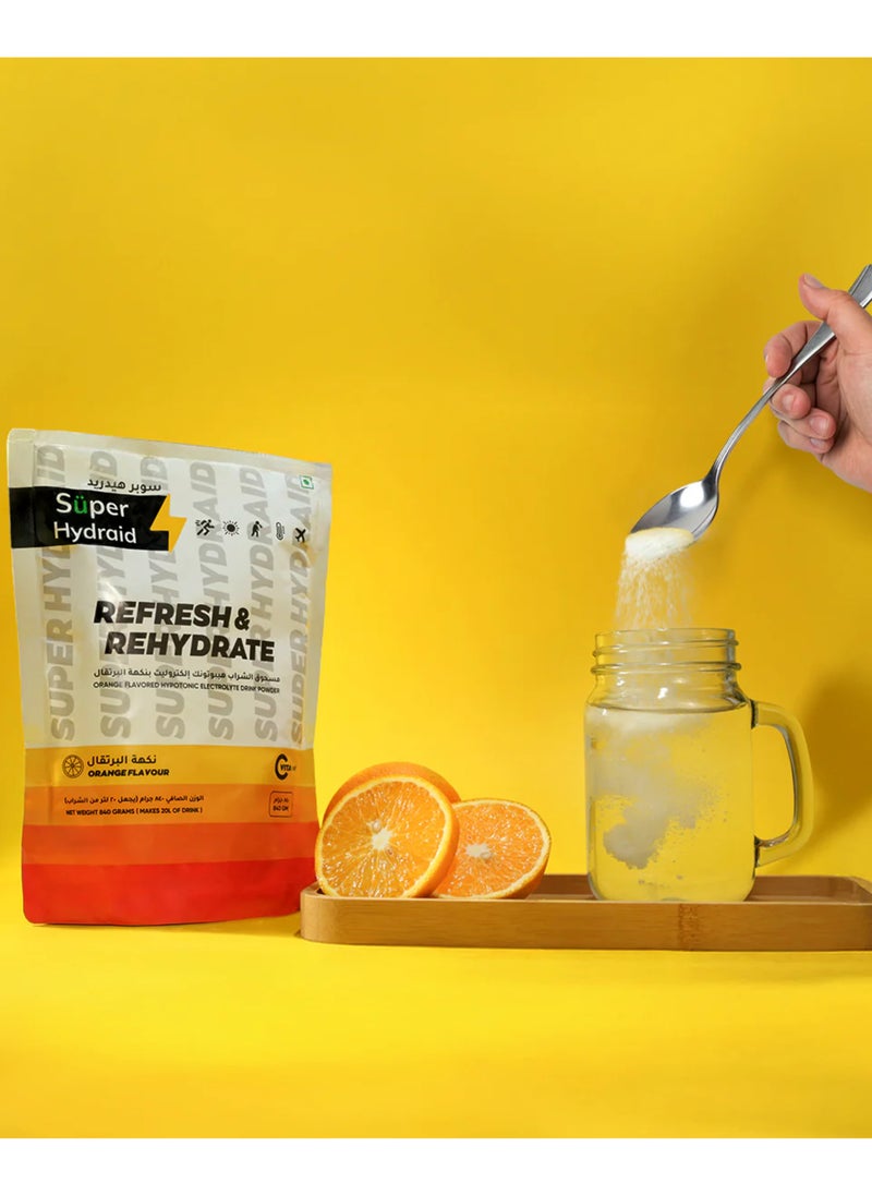 Super Hydraid Refresh & Hydrate Orange flavour 21gm x 10 Sachets