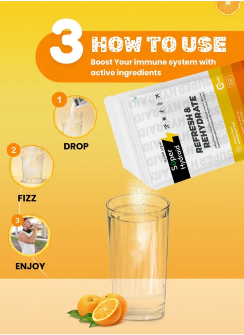 Super Hydraid Refresh & Hydrate Orange flavour 21gm x 10 Sachets