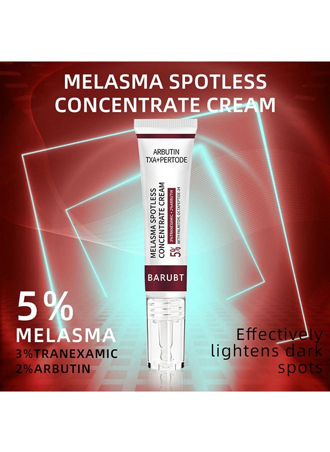 Melasma Spotless Concentrate Cream 15g, Moisturizing Hydrating and Firming Cream for Dark Spot, Melasma, Age Spots, Freckle Remover Cream, Reduce Dark Circles and Fine Lines