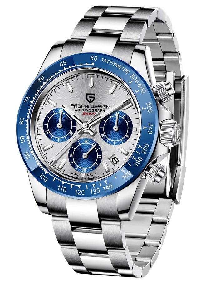 Men's Quartz Watches, Imported Movement, Waterproof, Stainless Steel Strap, Chronograph, All-Match Fashion, PD1644