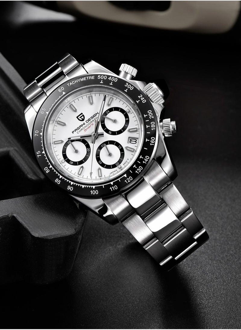 Men's Quartz Watches, Imported Movement, Waterproof, Stainless Steel Strap, Chronograph, All-Match Fashion, PD1644