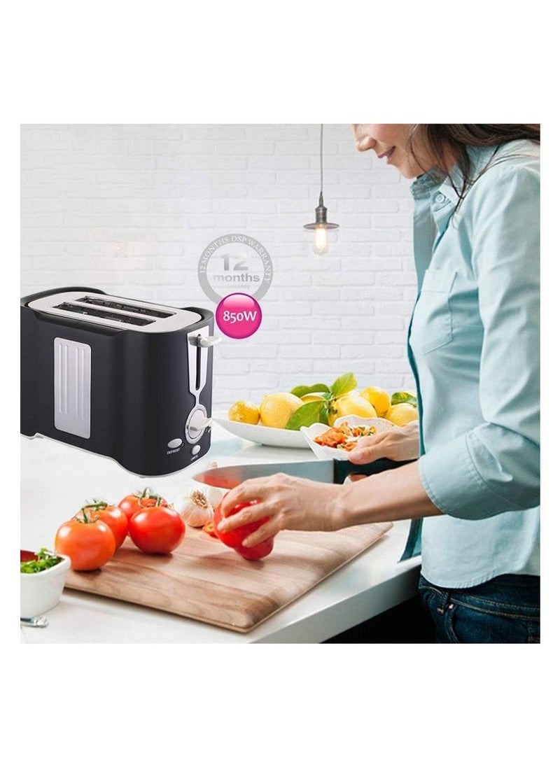 800W Toaster Multi-Function Toaster Driver for Household Baking Two Slices Stainless Steel Retro Style Bread Toaster