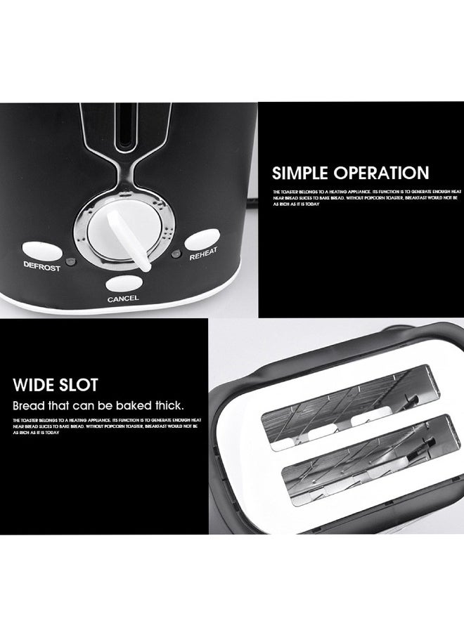 800W Toaster Multi-Function Toaster Driver for Household Baking Two Slices Stainless Steel Retro Style Bread Toaster