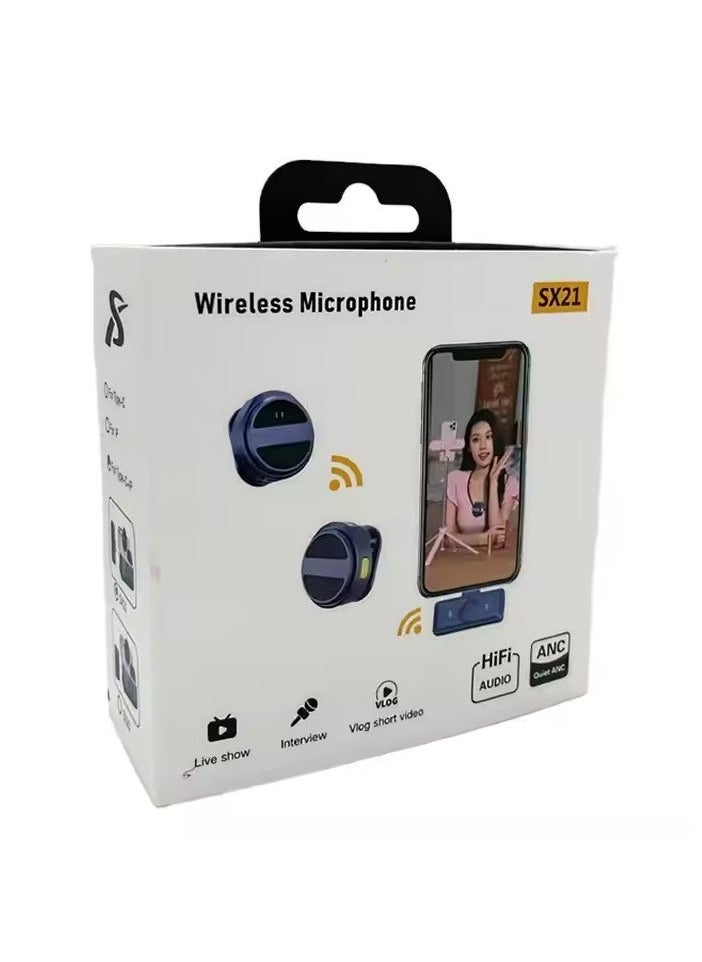 SX21 Type-C 2.4G Wireless Clip-On Microphone with ENC Noise Reduction | 360° Omnidirectional Condenser Mic | Magnetic Clip, Plug & Play | 9-Hour Battery for Vlog, Interviews, Live Streaming