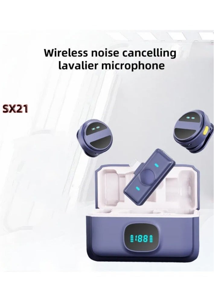 SX21 Type-C 2.4G Wireless Clip-On Microphone with ENC Noise Reduction | 360° Omnidirectional Condenser Mic | Magnetic Clip, Plug & Play | 9-Hour Battery for Vlog, Interviews, Live Streaming