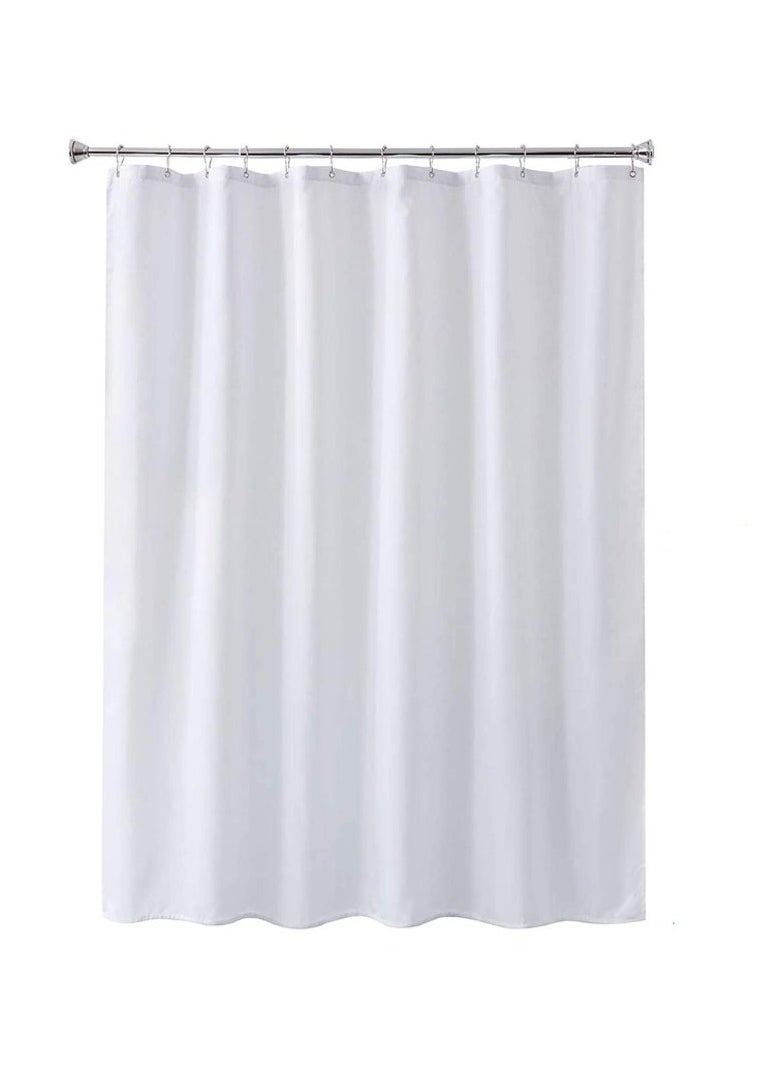 Polyester Shower Curtain White 120X200CM，Lightweight Super Soft Easy Care Microfiber Texture Shower Curtain