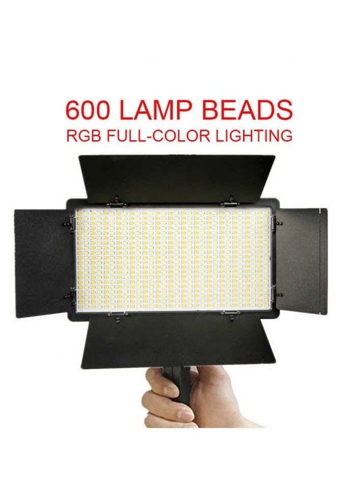 D600RGB Portable Handheld LED Video Light – 600 RGB Full-Color LED Light for Live Streaming, Vlogging, Photography, and Outdoor Shoots – Rechargeable Camera Fill Light with Adjustable Brightness & Modes