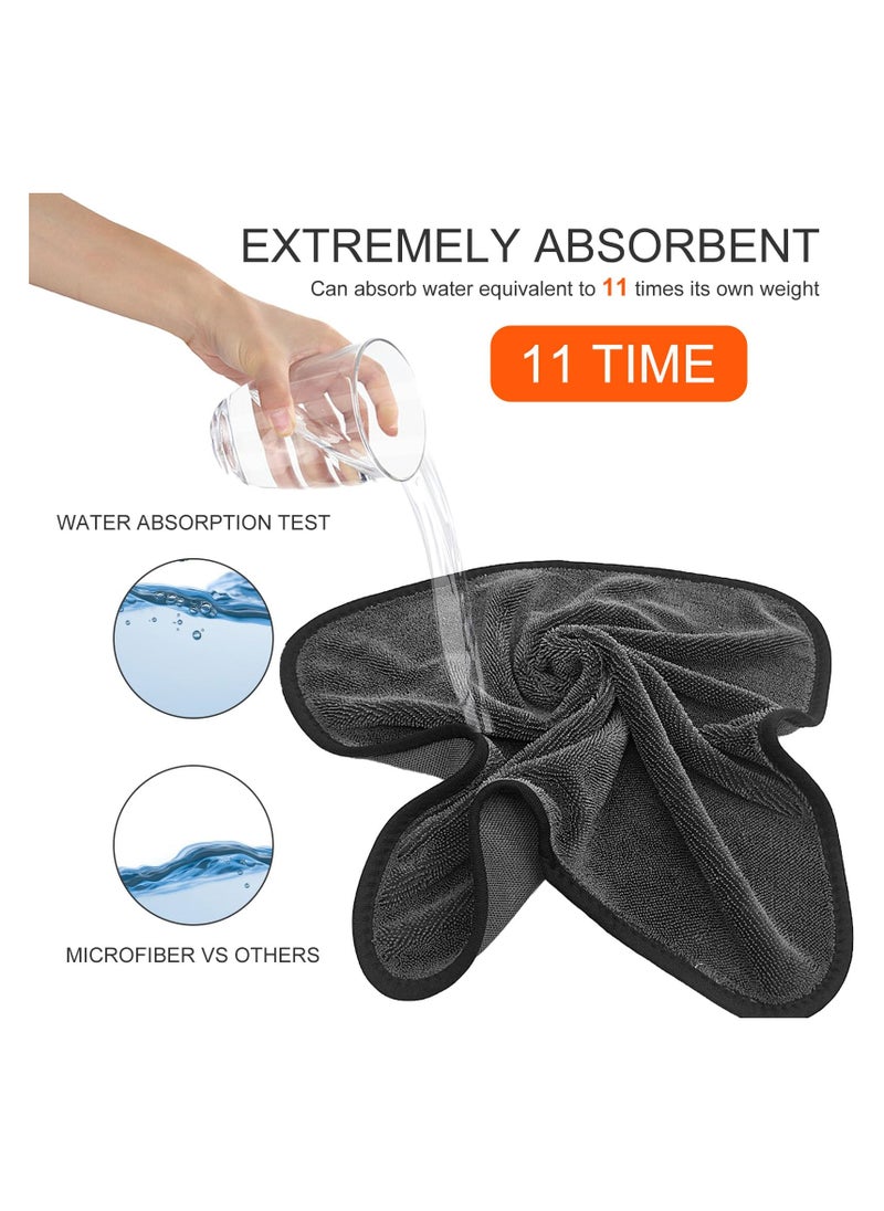 Shiny Bath Drying Towel 3PCS, Shiny Wipes Bath Drying Towel, Super Absorbent Microfiber Bath Towels, Car Drying Towel, Black Bath Towels for Water Removal in Bathroom, Car Home Office Cleaning