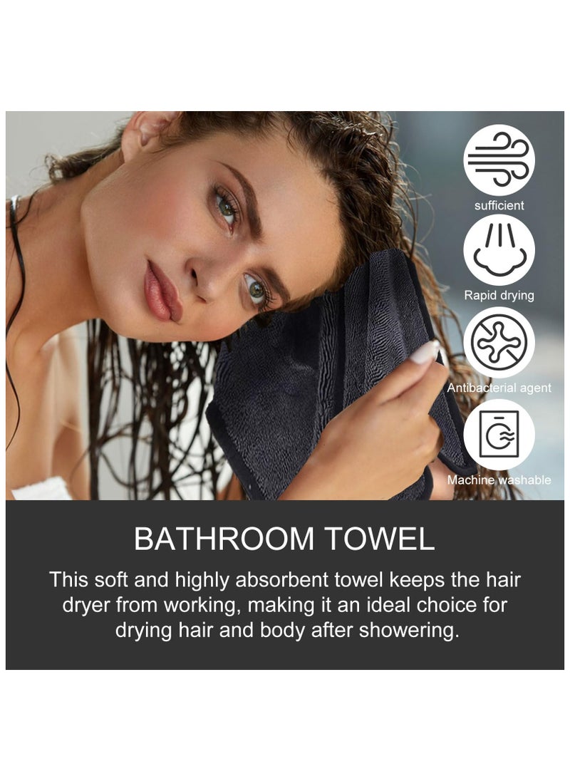 Shiny Bath Drying Towel 3PCS, Shiny Wipes Bath Drying Towel, Super Absorbent Microfiber Bath Towels, Car Drying Towel, Black Bath Towels for Water Removal in Bathroom, Car Home Office Cleaning