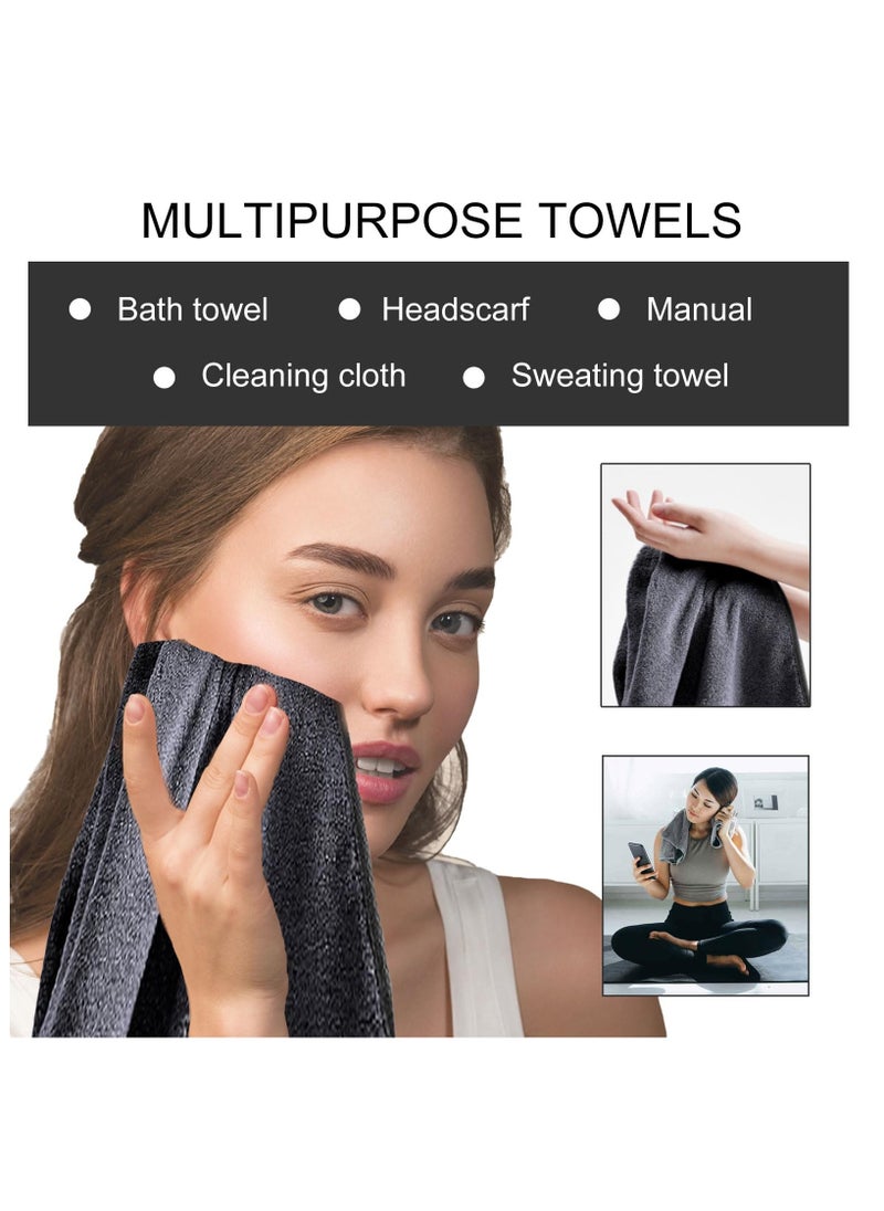 Shiny Bath Drying Towel 3PCS, Shiny Wipes Bath Drying Towel, Super Absorbent Microfiber Bath Towels, Car Drying Towel, Black Bath Towels for Water Removal in Bathroom, Car Home Office Cleaning