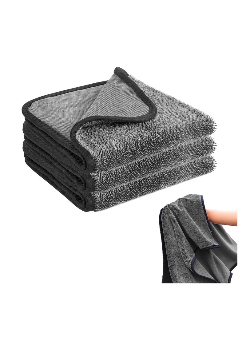 Shiny Bath Drying Towel 3PCS, Shiny Wipes Bath Drying Towel, Super Absorbent Microfiber Bath Towels, Car Drying Towel, Black Bath Towels for Water Removal in Bathroom, Car Home Office Cleaning