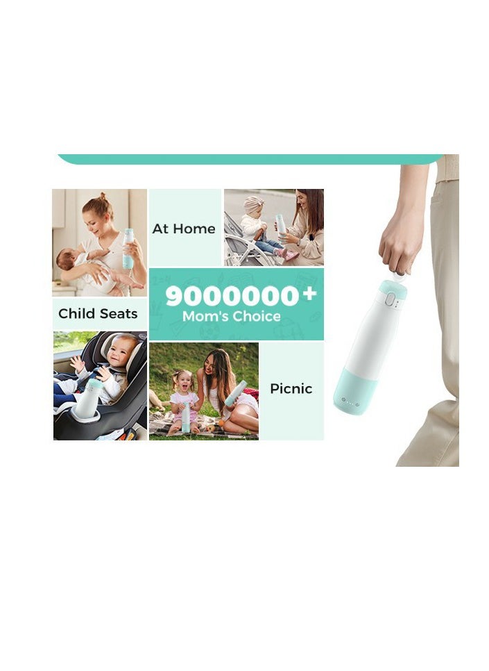 Portable Bottle Warmer, 12 oz Nano Film Heating, 9000mAh Battery, 55W Power, Fast Charging, Anti-Dry and Anti-Burn, Baby Travel Warmer, Ideal for Breastmilk and Formula