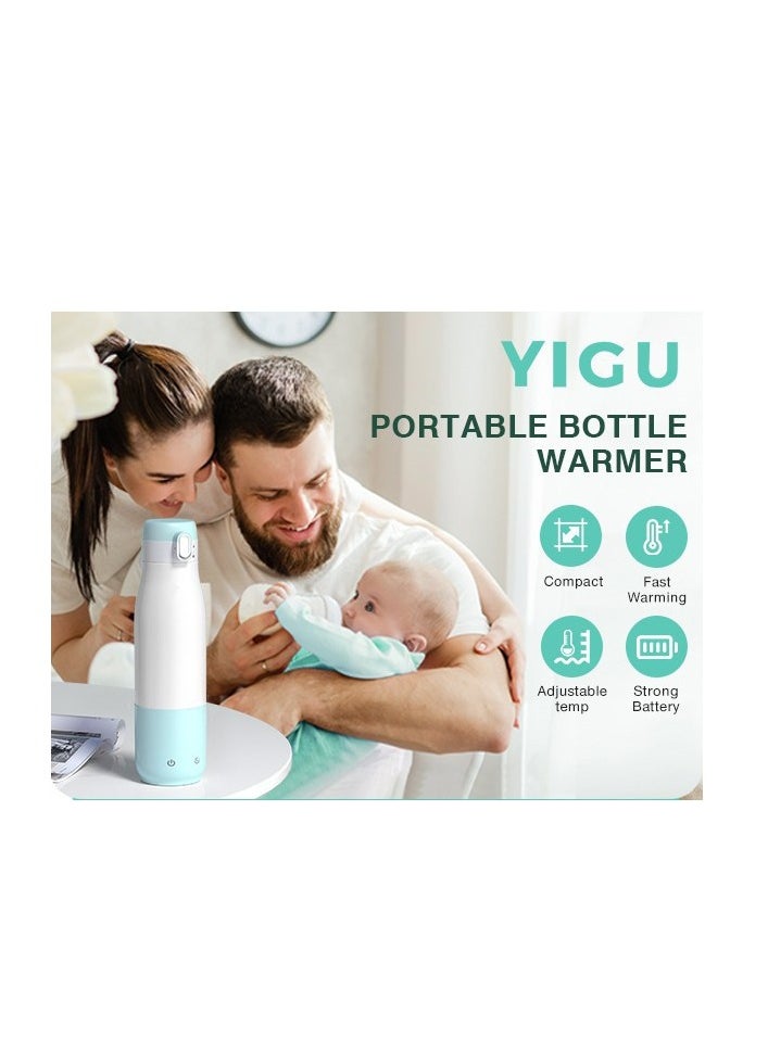 Portable Bottle Warmer, 12 oz Nano Film Heating, 9000mAh Battery, 55W Power, Fast Charging, Anti-Dry and Anti-Burn, Baby Travel Warmer, Ideal for Breastmilk and Formula