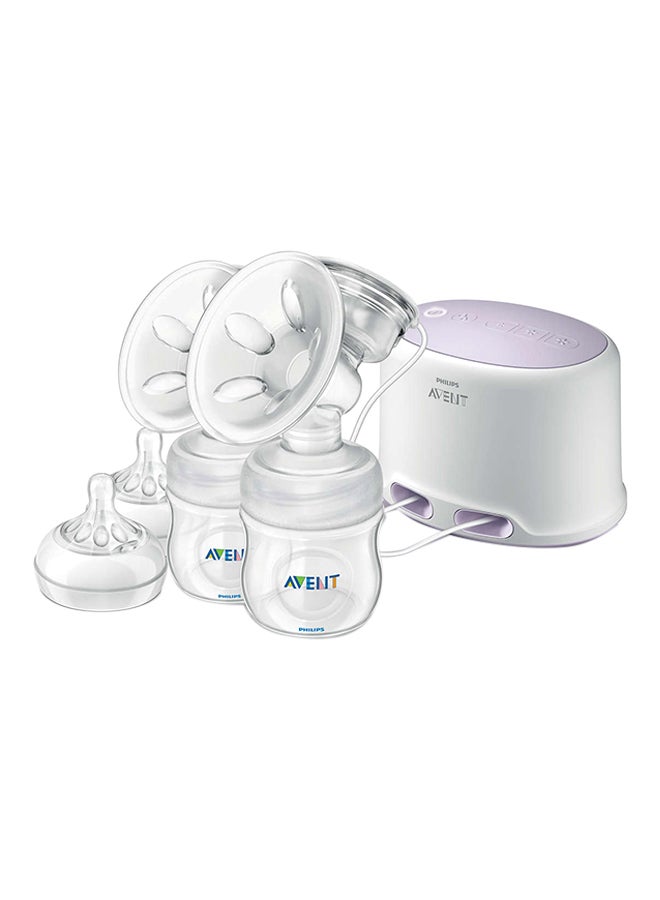 Comfortable Twin Electric Breast Pump, Extra Convenience, Newborn - Clear