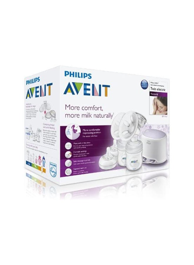Comfortable Twin Electric Breast Pump, Extra Convenience, Newborn - Clear