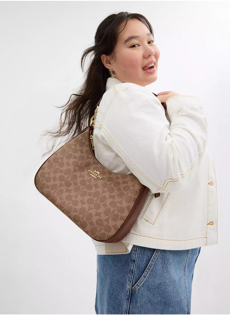 Coach Teri Hobo Bag In Signature Canvas