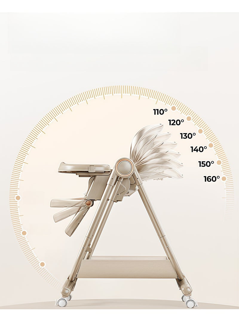 3-in-1 Multifunctional Foldable Baby Dining Seat Chair with Wheels – Adjustable for Ultimate Convenience