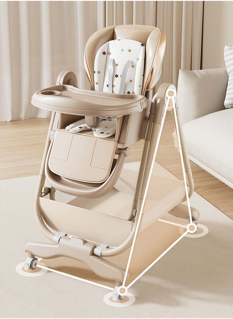 3-in-1 Multifunctional Foldable Baby Dining Seat Chair with Wheels – Adjustable for Ultimate Convenience
