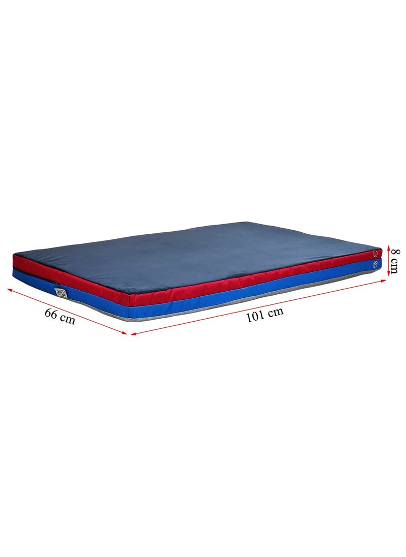 Pet bed with Memory foam, Comfortable and for all breeds, Dog mattress for Crate, Travel, & Floor use, Orthopedic pet bed with Cooling and Warm double-sided 101 cm (Blue)