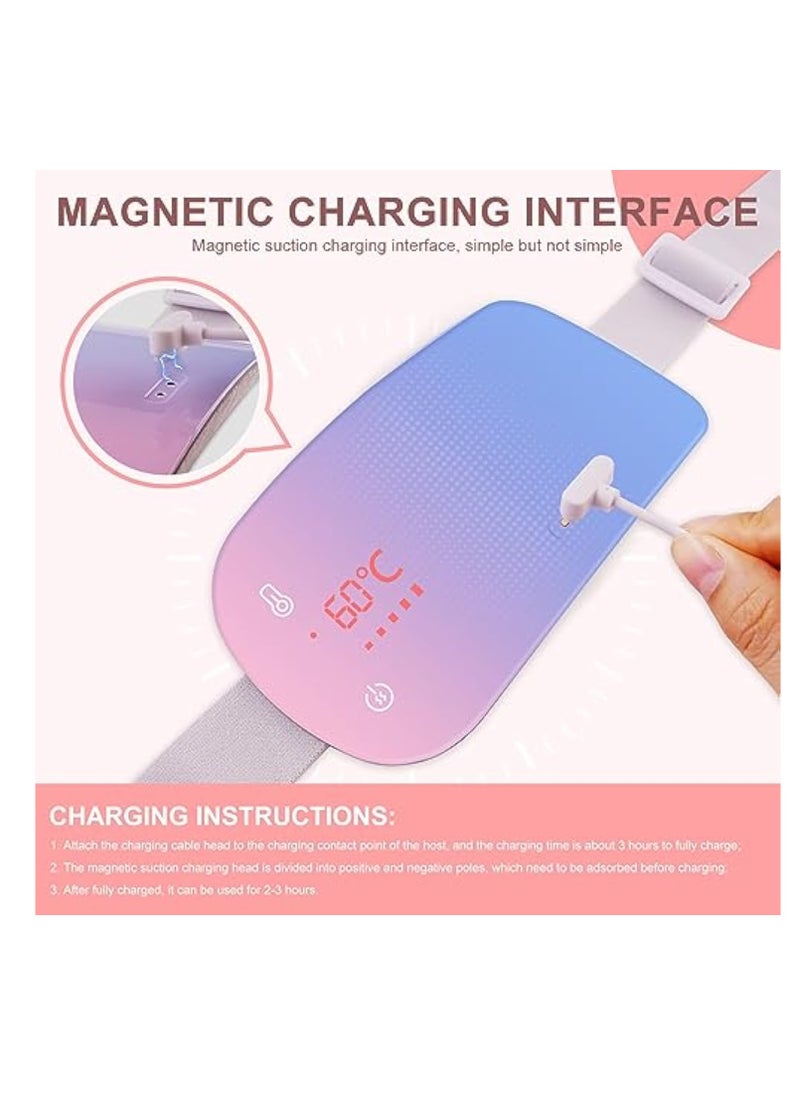 Cordless Heating Pad, Portable Menstrual Heating Pad, Electric Heating Pad for Back, Abdomen, Neck and Shoulder Pain Relief, with 3 Heat Levels and 3 Massage Modes, for Cramps