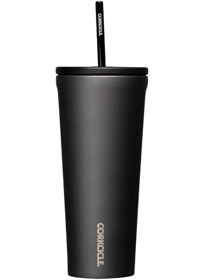 Corkcicle Tumbler With Straw and Lid, Reusable Water Bottle, Triple Insulated Stainless Steel Travel Mug, BPA Free, Keeps Beverages Cold for 12 Hours and Hot for 5 Hours, Ceramic Slate, 24 oz