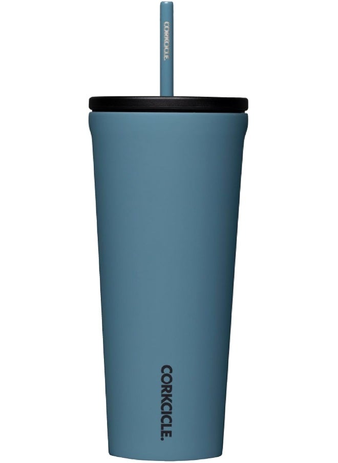 Corkcicle Cold Cup Insulated Tumbler with Lid and Straw, Storm, 24 oz