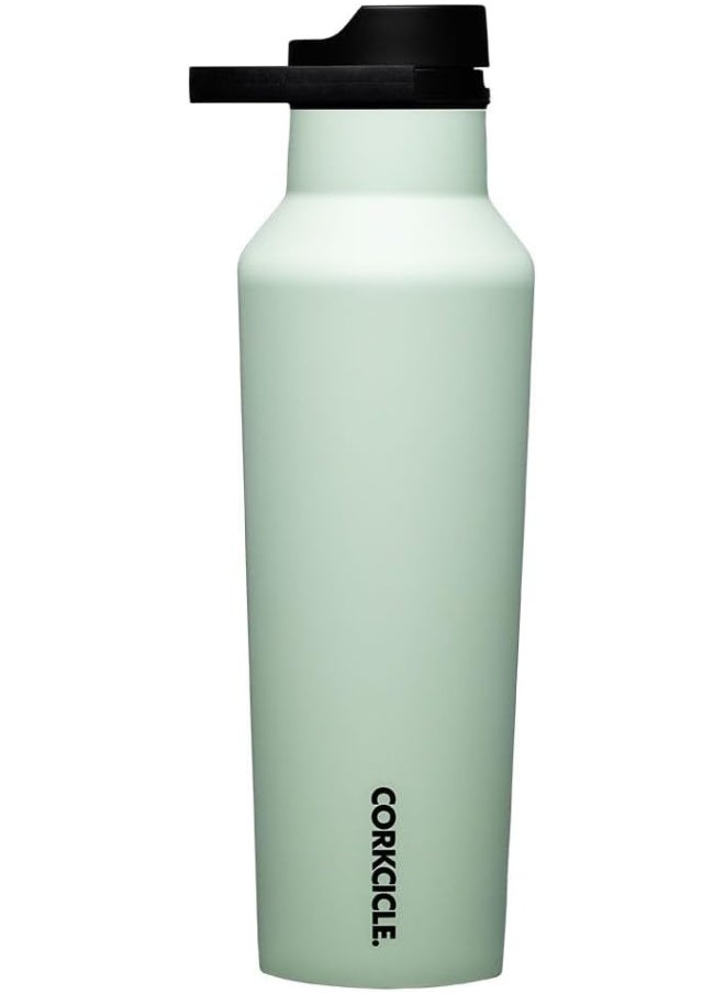 Corkcicle Insulated Canteen Travel Water Bottle, Triple Insulated Stainless Steel, Easy Grip Straw Mouth, Keeps Beverages Cold for 25 Hours or Warm for 12 Hours, 20 oz, Sage Mist