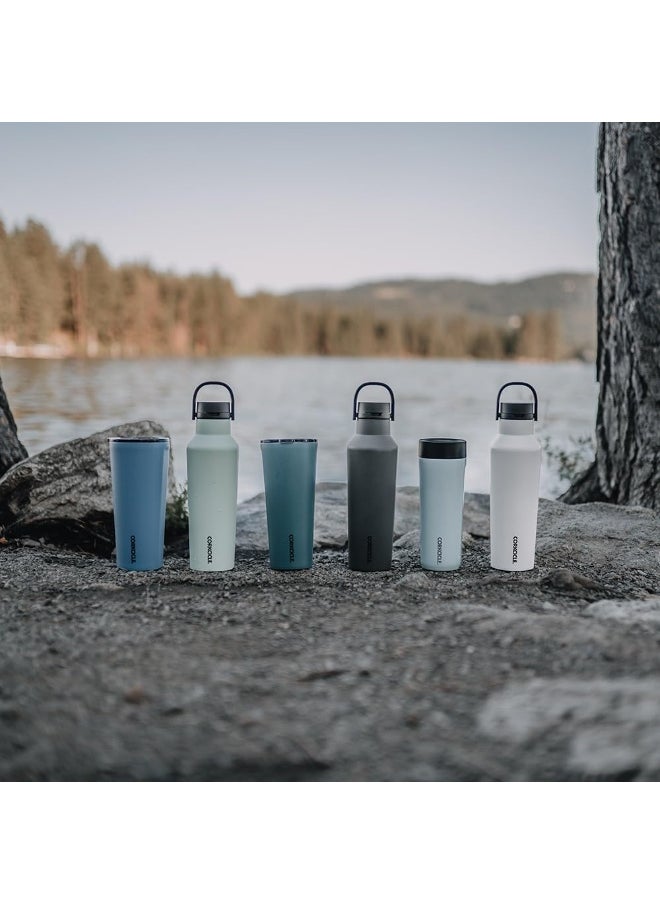 Corkcicle Insulated Canteen Travel Water Bottle, Triple Insulated Stainless Steel, Easy Grip Straw Mouth, Keeps Beverages Cold for 25 Hours or Warm for 12 Hours, 20 oz, Sage Mist