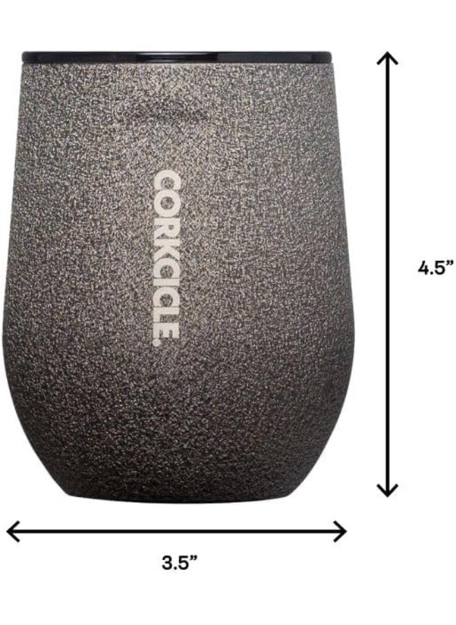 Corkcicle Stemless Insulated Wine Glass Tumbler, Steel Shadow, 12 oz
