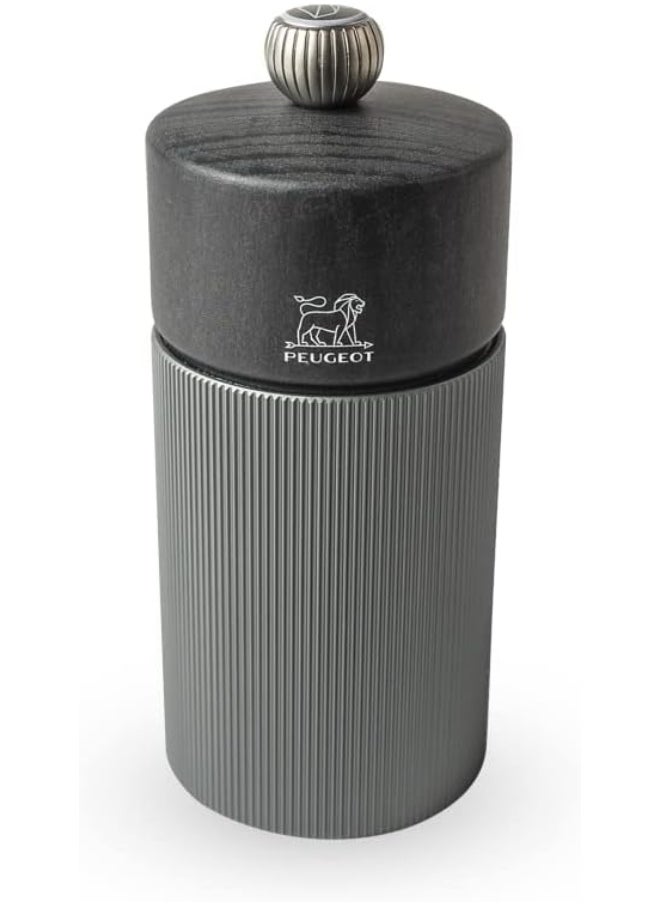 Peugeot Line Salt Mill 12cm Dark Carbone. Wood & Aluminum Body. Mechanism with . Made in France.