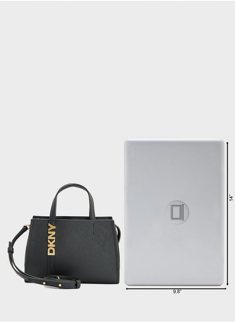 Avril Logo Top Handle Zip Through Satchels