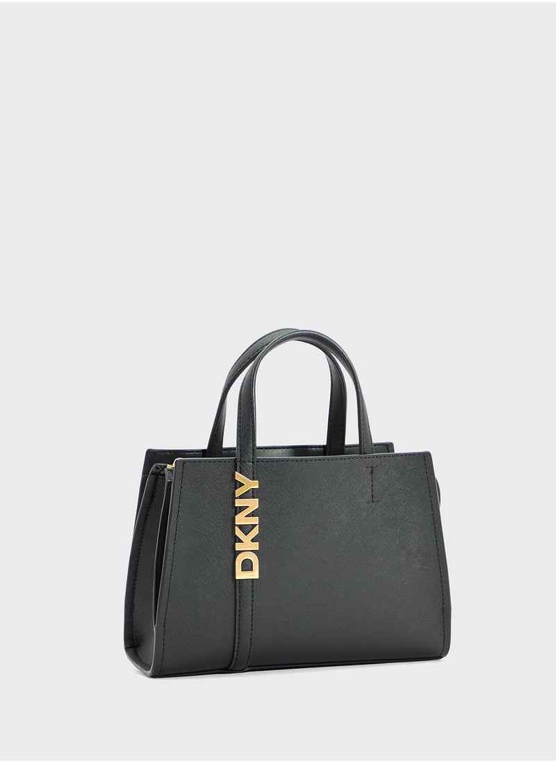 Avril Logo Top Handle Zip Through Satchels