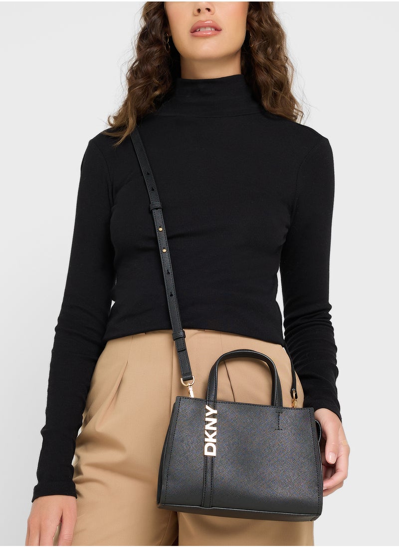 Avril Logo Top Handle Zip Through Satchels