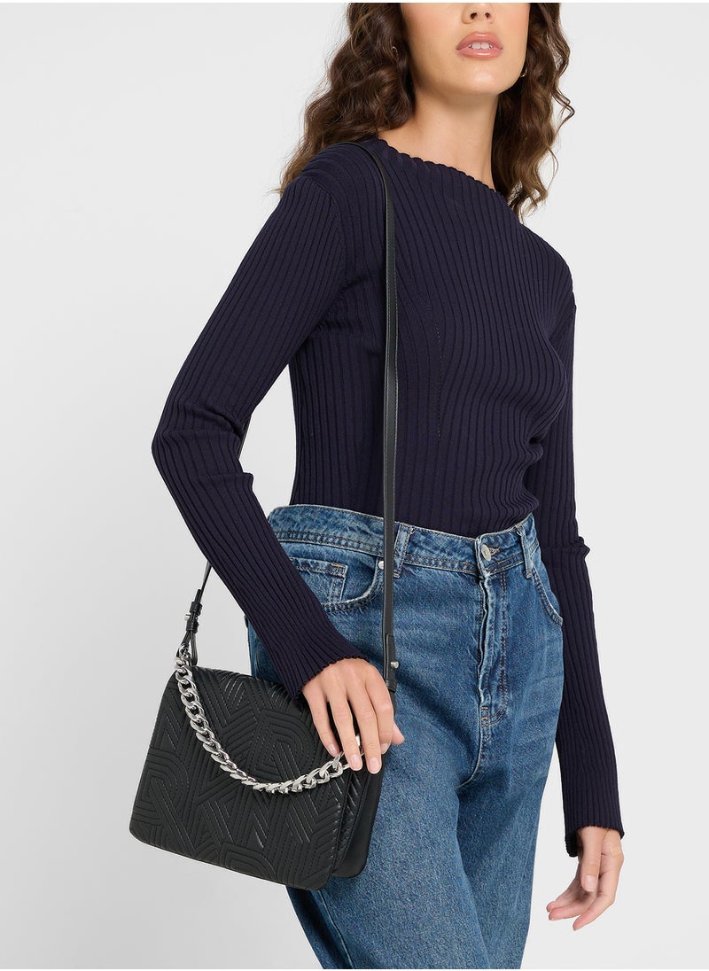 Desiree Flap Over Chain Detailed Crossbody