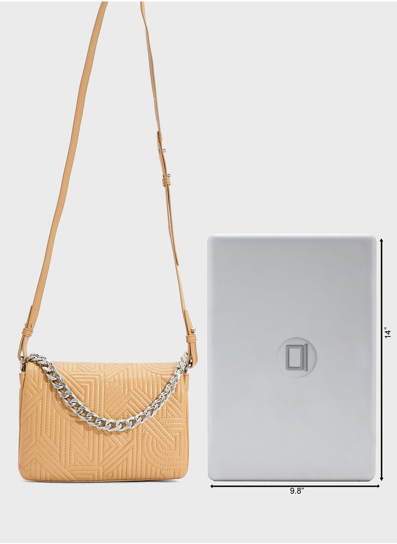 Desiree Flap Over Chain Detailed Crossbody