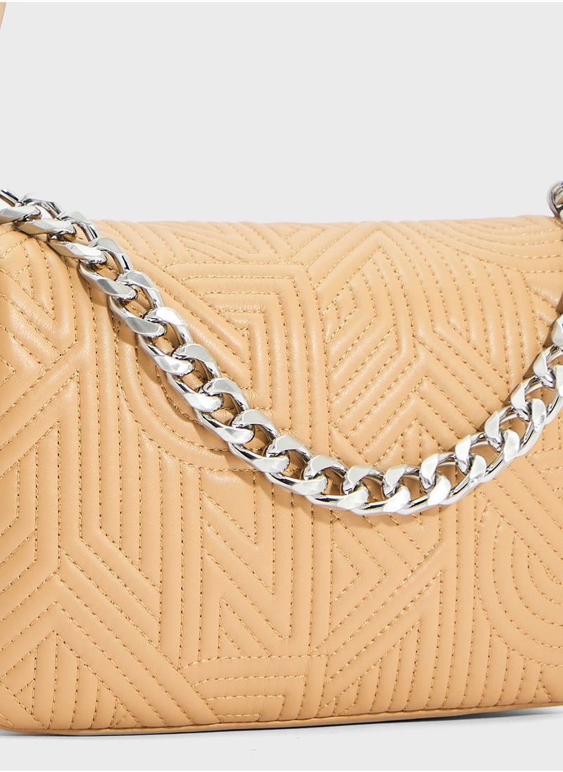 Desiree Flap Over Chain Detailed Crossbody