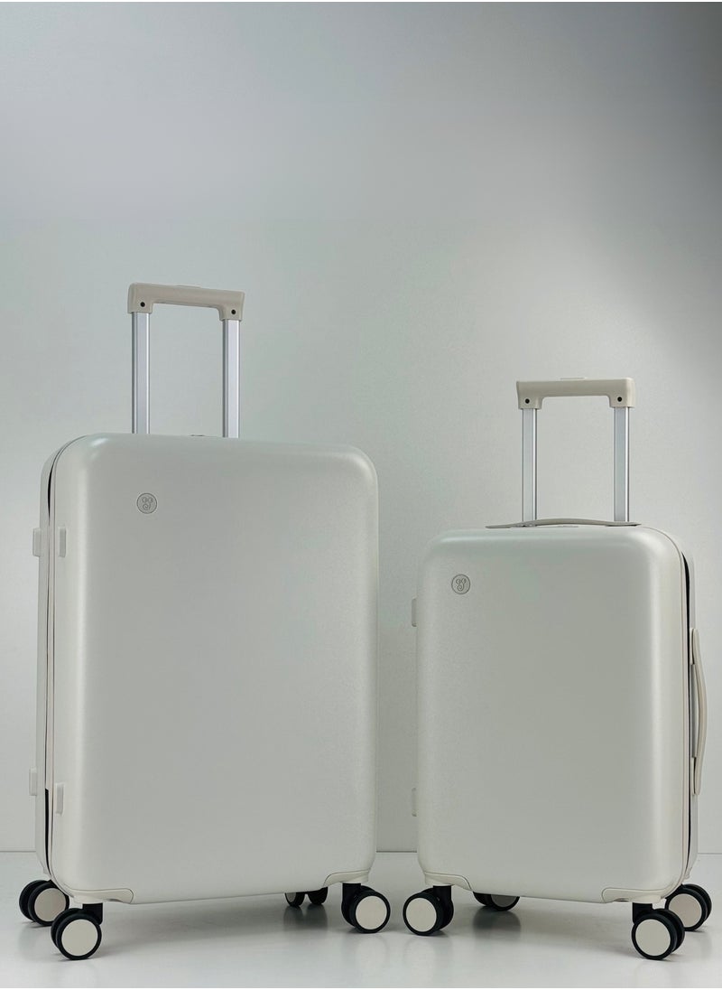 2-Piece PP Luggage Set – Lightweight Polypropylene Fashion Trolley Luggage Unbreakable Hard Shell with TSA Lock, Safe Security Zipper, 2 Protection Cover and 4 Quiet 360° Double Spinner Wheels – Cabin And Medium Checked Suitcases - 20