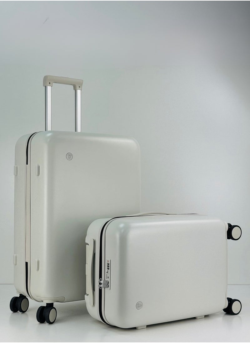 2-Piece PP Luggage Set – Lightweight Polypropylene Fashion Trolley Luggage Unbreakable Hard Shell with TSA Lock, Safe Security Zipper, 2 Protection Cover and 4 Quiet 360° Double Spinner Wheels – Cabin And Medium Checked Suitcases - 20