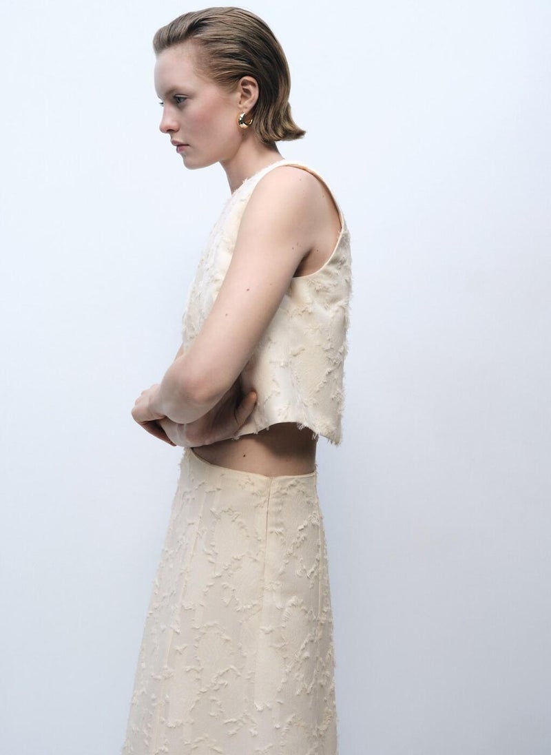 Textured Flared Skirt