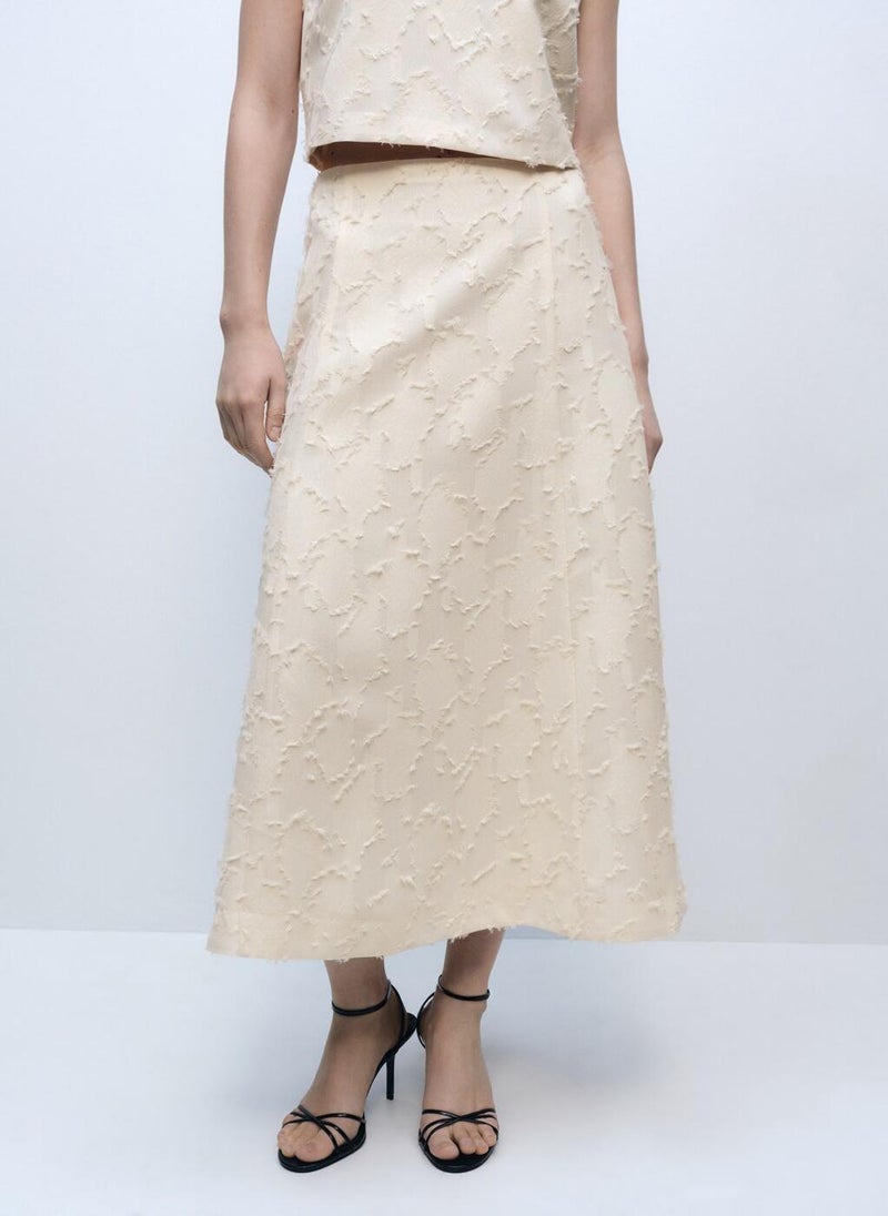 Textured Flared Skirt