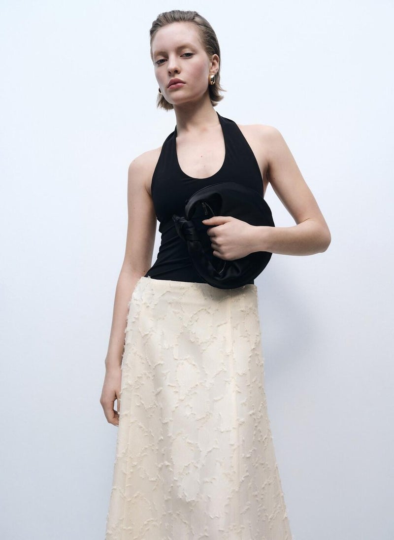 Textured Flared Skirt