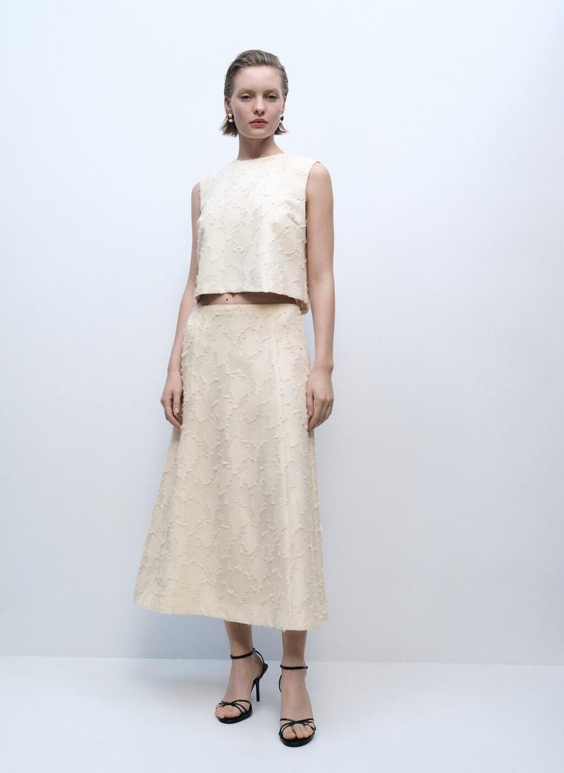 Textured Flared Skirt