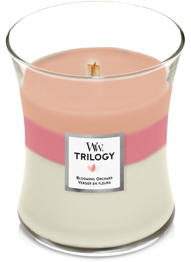 WoodWick Scented Candle Medium Trilogy Flowering Orchard - 11 cm/Diameter 10 cm