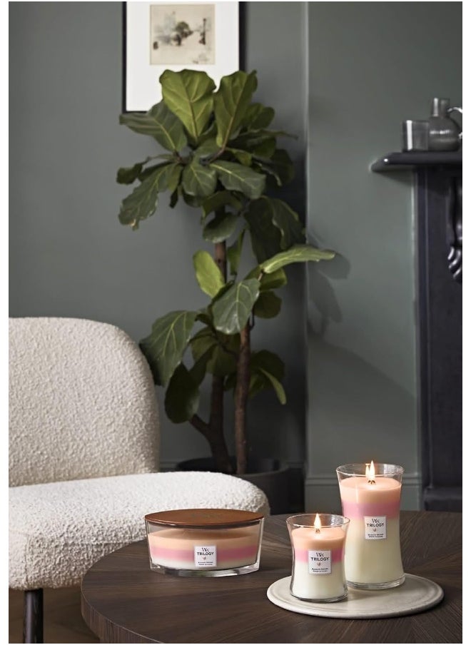 WoodWick Scented Candle Medium Trilogy Flowering Orchard - 11 cm/Diameter 10 cm